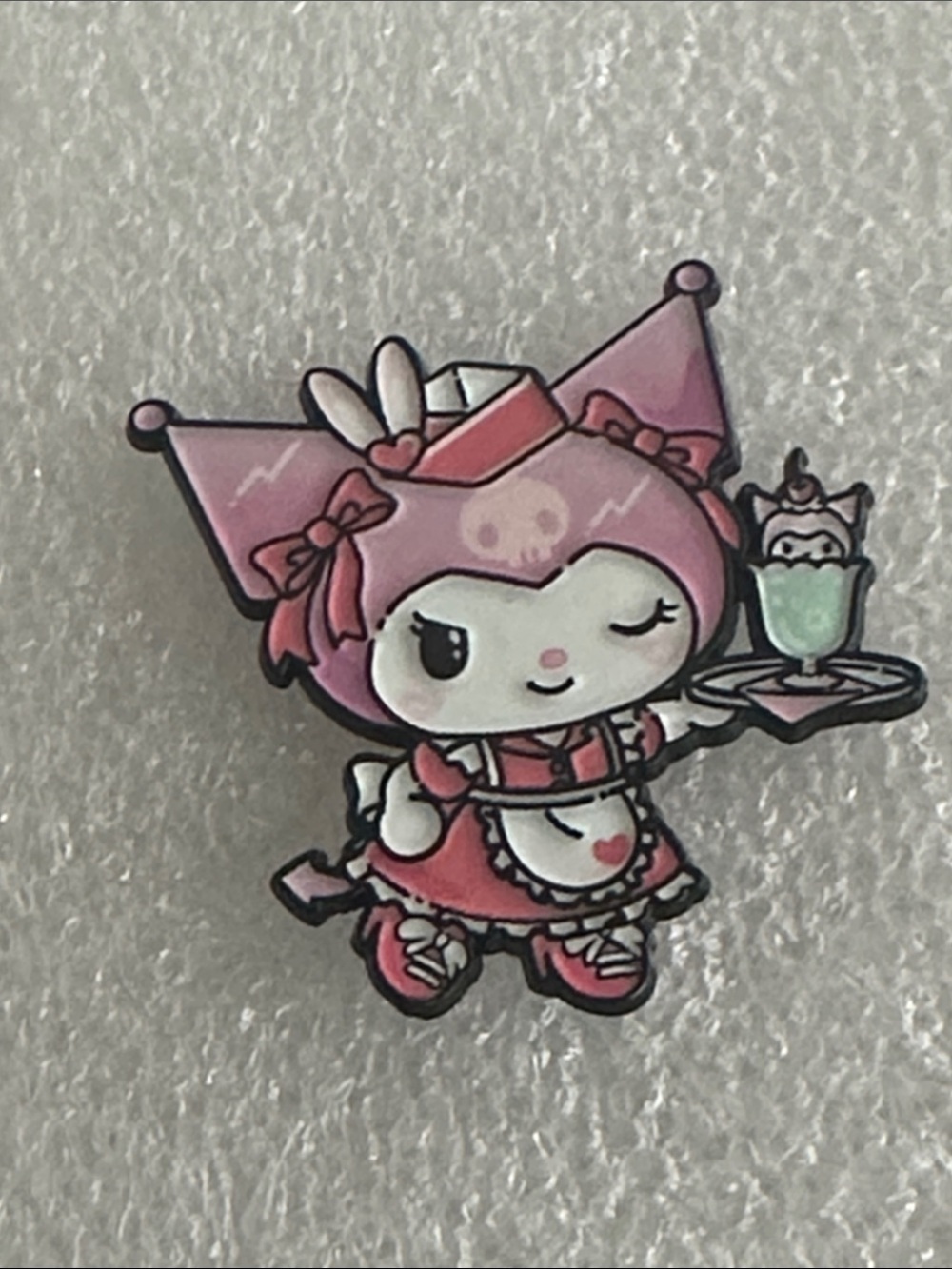 Sanrio Pink My Melody Maid Brooch with Mint Accents